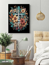 KINPLUB Cross Flower Diamond Painting Kits for Adults, 5D Faith Cross Diamond Art Kits for Beginners, DIY Full Round Drill Paint by Diamonds, Home Wall Decor 12 x 16 Inch KINPLUB