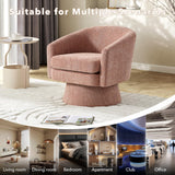 360°Swivel Accent Chair with Arms,Cozy Round Chenille Fabric and Soft Cushion Arm Chair for Living Room Bedroom Reading MilleLoom