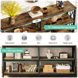 Tribesigns 70.9" Long Console Table with Storage Shelves, Industrial 3-Tier Sofa Table for Living Room, Foyer Table Entryway Table for Hallway, Front Door, Entrance, Rustic Brown & Black Tribesigns