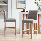 GOTMINSI 26" Bar Stools Set of 2 for Kitchen Island Upholstered Counter Height Bar Stools with Button Tufted Decoration Barstools Home Kitchen Island GOTMINSI