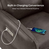 CHITA Faux Leather Power Recliner Chair, Swivel Glider Recliner for Adults, Nursery Rocking Chair with USB & Type-C Charging for Living Room, Bedroom, Chocolate Brown CHITA