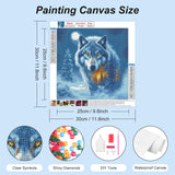 FHBUBPUP Wolf Diamond Painting Kits for Adults, Animal Diamond Art Kits for Beginners - DIY Full Drill Round Diamond Dot Gem Art, Craft Gift Suitable for Home Wall Decoration 12×12Inch FHBUBPUP