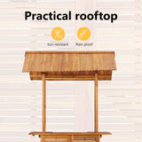 vidaXL Outdoor Bar Table with Roof Pub Table Counter Table High Garden Yard Patio Terrace 113 x 106 x 217 cm Acacia Wood vidaXL