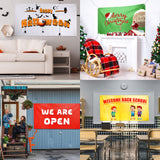 Shimeyao 12 Pcs 2 x 4 ft Sublimation First Day of School Banner Blank White Banner with Rope Paintable Shower Party Decoration Large Polyester Wedding Sign DIY Business Material Indoor Outdoor Shimeyao