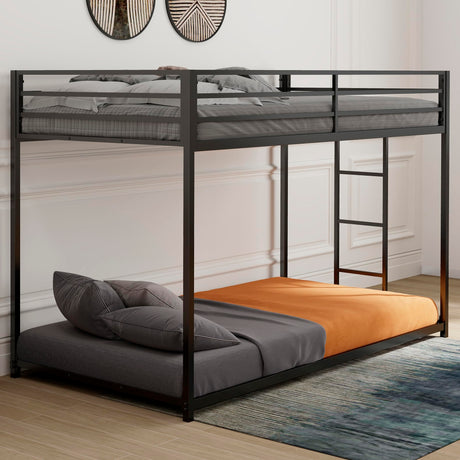 Bellemave Twin Over Twin bunk Bed，Metal Floor Bunk Bed, Bunk Bed for Kids, Adults, Bunk Bed for Boys, Girls, Adult bunk beds Heavy Duty, Twin Over Twin, Black Bellemave