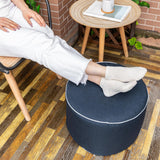 AbunHeri Outdoor Ottoman Outdoor Ottomans for Patio 19x12 Inches Modern Lightweight Foam Stuffed Pouf Outdoor Footstool Footrest Foot Stool Waterproof (Navy Blue) AbunHeri