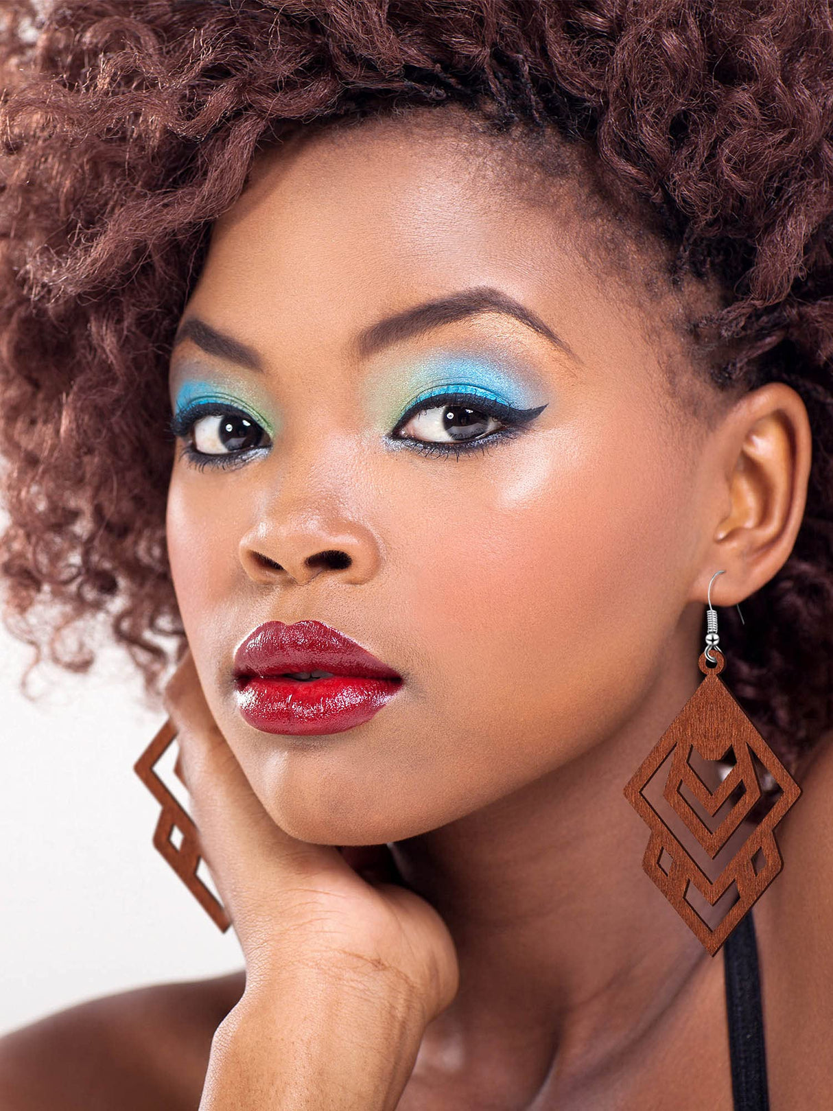 MTLEE 12 Pairs African Wooden Dangle Earrings Lightweight Drop Earrings Bohemian Pendant Jewelry Wooden Ornaments(Stylish Style,Black, Brown) MTLEE