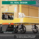 DOZAWA 6 Inch Heavy Duty Caster Wheels Set of 2 (2 Swivel with Brake), 330lb Capacity per Wheel, Solid Rubber Knobby Tread for Workbench, Cart, Dolly, Trolley, Wagon, Chicken Coop, and Outdoor Use DOZAWA