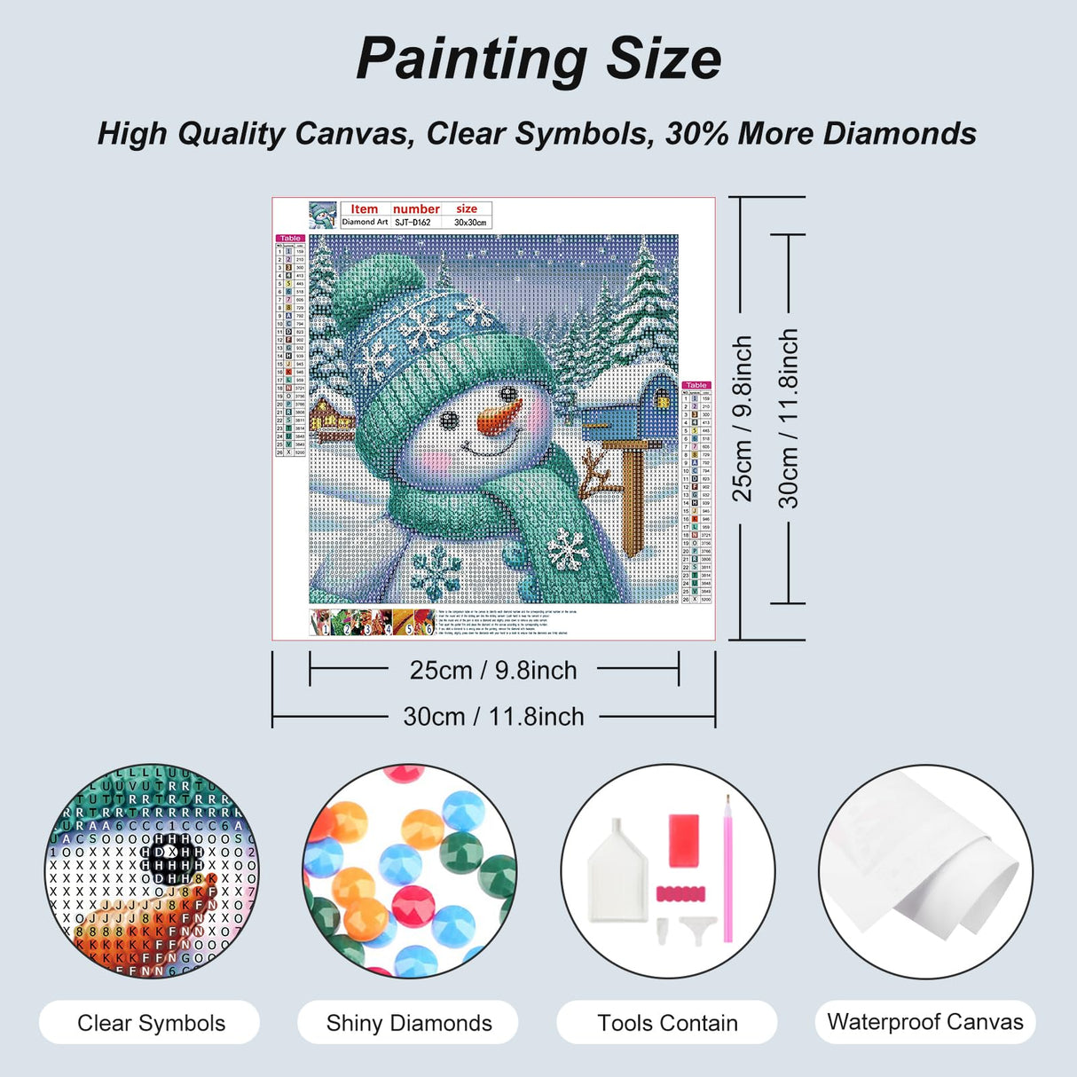 SJUTOUCI Snowman Diamond Art Kits for Adults, Diamond Painting Kits for Beginners, 5D Round Diamond Dots Gem Craft Art Home Wall Decor 12x12 inch, Winter SJUTOUCI