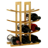 Oceanstar WR1149 12-Bottle Natural Bamboo Wine Rack , Red, 15.75 x 5.75 x 1.75 inches Oceanstar