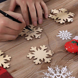 Unfinished Wooden Christmas Ornaments-Tmflexe 50-Pack Paintable Blank Xmas Tree Hanging Wood Slices for Kids DIY Art Crafts, Christmas DIY Wood Snowflake Tmflexe
