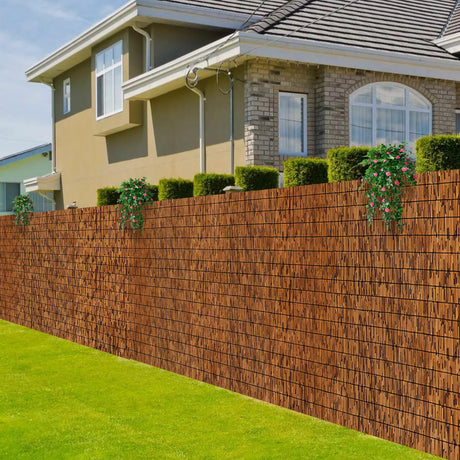 MOOKNAT Natural Reed Fence,6FT X 16.4FT Bamboo Fencing Privacy Reed Screening for Outdoor, Gallery, Restaurant, Hotel, Patio (Brown) MOOKNAT