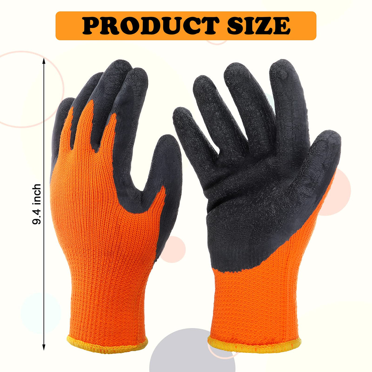 Syhood Heat Resistant Gloves, 3 Pairs, Orange and Black, Polyester Material, 6 Count, Unisex Syhood