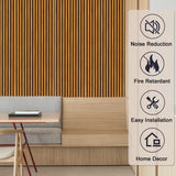 Gaahing 2 Pack Wood Finish Accent Wall Panels, 3D Slat Acoustic Paneling for Recording Studio, Office, Living Room Interior Decoration (Natural Walnut, 48"L x 24"W) Gaahing
