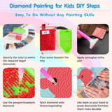 DIYGEMDOT 6 Pack Diamond Art Kits for Kids, Cute Animals Diamond Painting for Beginners, DIY 5D Gem Art for Girls & Boys Ages 6-8-10-12, Children's Christmas Gifts (6x6 inches) DIYGEMDOT