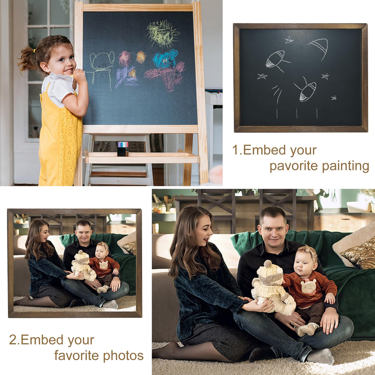 Hidden Wall Gun Safe for Home,BRXOZLE Solid Wooden Hidden Gun Storage,Indoor Concealment Furniture Upgraded 2 in1 Handgun Shelf Picture Frames Box for Home Pistols Handgun Valuables WoodArtSupply