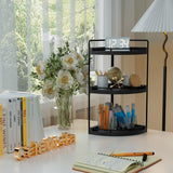 CeleVista Corner Bathroom Counter Organizer, 3 Tier Bathroom Sink Shelf Countertop, Wood Vanity Skincare Storage for Toiletries Decor, Makeup, Dresser(Black) CeleVista