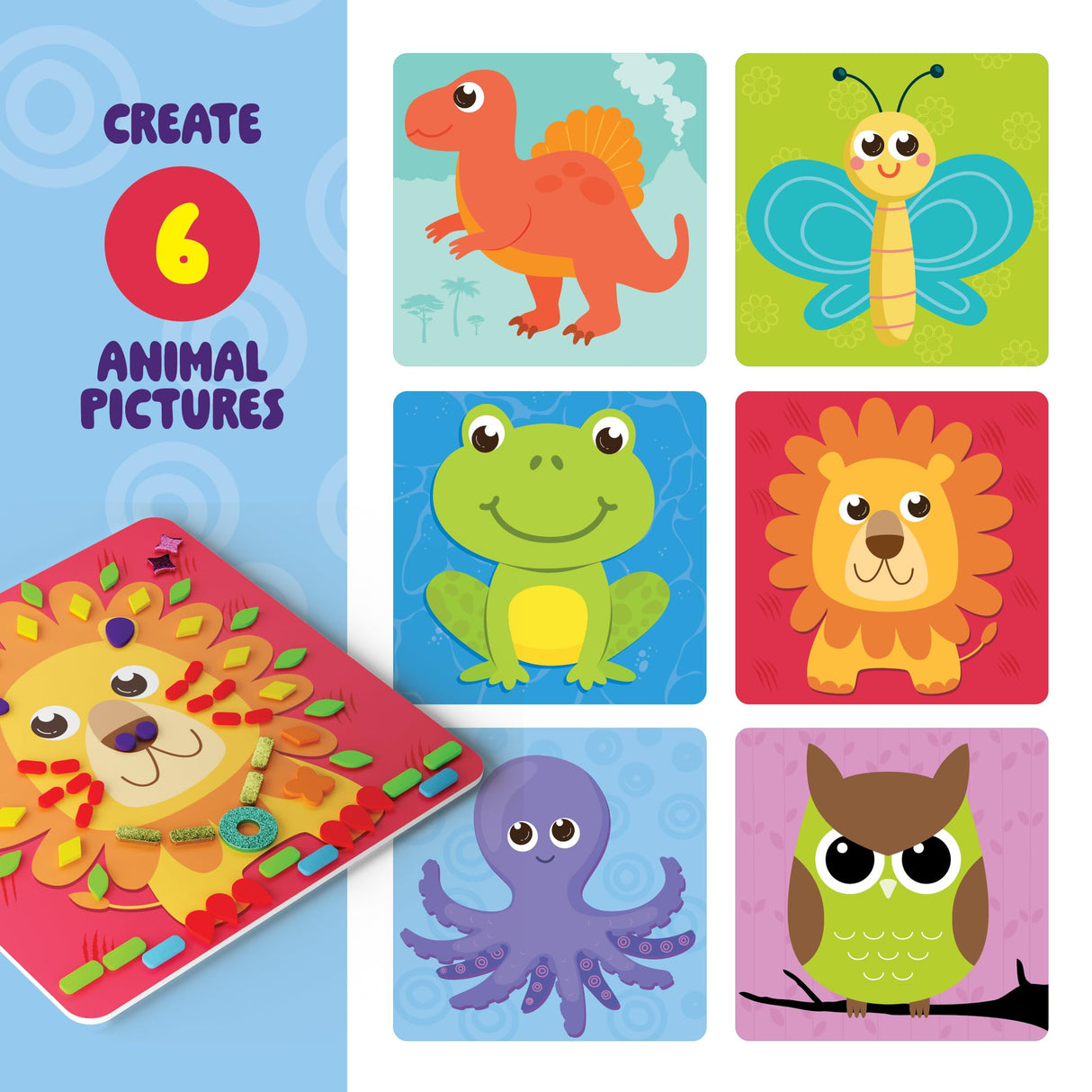 Dan&Darci Foam Sticker Art Craft for Kids - Toddler Arts & Crafts for Ages 3-5 - Boys 4-6 Birthday Gift & Stocking Stuffer Dan&Darci