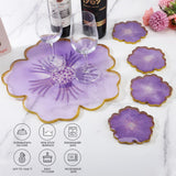 1PCS Large Resin Tray Mold and 5PCS Coaster Molds for Resin Casting Large Flower Silicone molds for Resin Tray Casting Flower Shape Epoxy Resin Casting Molds for DIY, Home Decoration AOEDEO