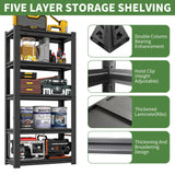 VIYET Garage Shelves,72" H Garage Shelving Heavy Duty, 2500Lbs 5 Tier Adjustable Garage Storage Shelves Suitable for Warehouse, Basement, Workshop, Kitchen, Require Assembly, 16" D*36" W*72" H, Black VIYET