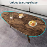 Modern Coffee Table for Living Room Small Mid Century Coffee Table Rustic Oval Coffee Tables Retro Accent Sofa Center Tables for Living Room Easy Assembly 22" D x 43" W x 18" H WDSHIYI