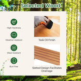 Giantex Folding Potting Bench, 2-Tier Gardening Workstation w/Storage Shelves, Wood Outdoor Potting Table for Garden, Yard, Balcony, Easy Assembly, Natural Giantex