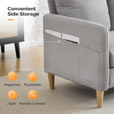 VINGLI 47" Small Couch, Linen Loveseat Sofa Light Grey Mini Couch Mid Century Modern Decor Love Seat for Small Spaces Living Room, Bedroom, Play Room VINGLI