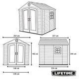 Lifetime 6411 Outdoor Storage Shed with Window, 8 by 7.5 Feet,Putty/Brown Lifetime