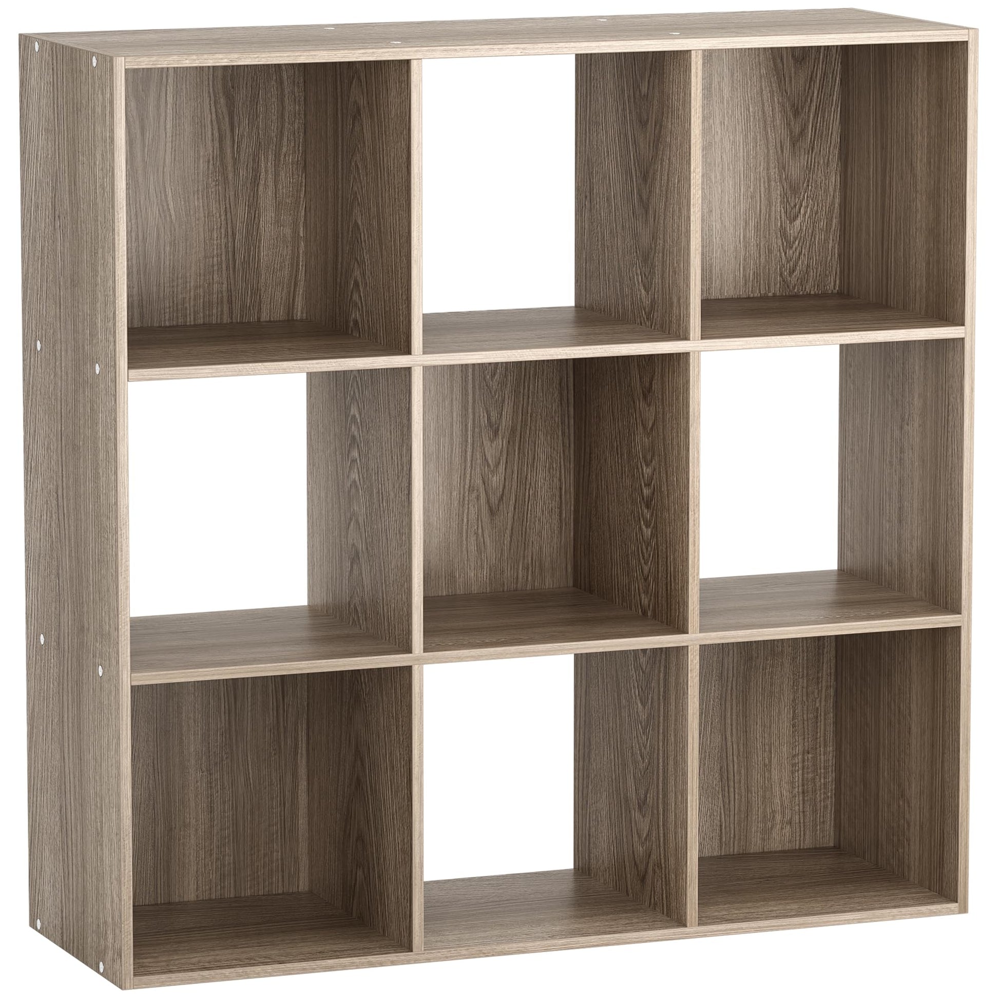 ZenStyle 9-Cube Natural Wooden Storage Shelf Organizer with Customizable Back Panels - WoodArtSupply