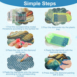 AIRDEA Diamond Art Paintings Kits for Adults,5D Diamond Painting Set for Beginner,12x16 In/30x40 cm DIY Gem Art Kits,Home Wall Decro (Blue) AIRDEA