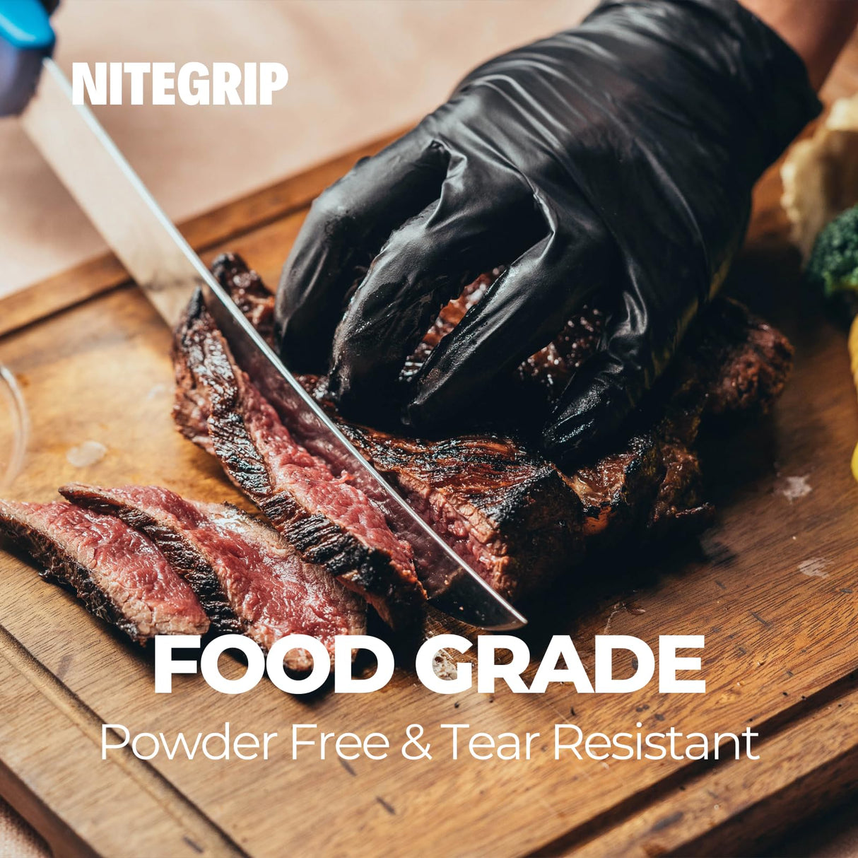 BBQ Gloves Set, 4 Cotton Glove Liners & 100 Disposable Nitrile Gloves, Heat Resistant Cooking Gloves, Nitrile Grill Gloves for Food Prep & Smoker, Guantes de Barbacoa Nitrilo Nite Grip