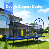Zupapa 1500LBS Weight Capacity Rectangle Trampoline 10x17FT 9X15FT 8X14FT Outdoor Square Gymnastics Trampolines for Kids Adults Long Large Big Rectangular Tumbling Trampolin Zupapa