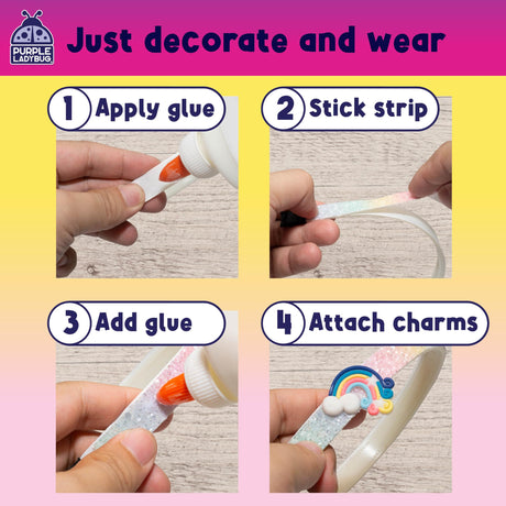 PURPLE LADYBUG Unicorn Headband Making Kit - Unicorn Crafts for Girls Ages 4-9, Birthday Gifts, DIY Hair Accessories Set, Great Summer Activity for Girls PURPLE LADYBUG