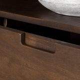 Walker Edison 3-Drawer Mid Century Modern Wood TV Stand for TV's up to 65" Flat Screen Cabinet Door Living Room Storage Entertainment Center, 58 Inch, Walnut Walker Edison