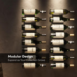 xympo Wall Mounted Wine Rack Set – 6-Piece Aluminum Bottle Holders with Non-Slip Cork Pads for Secure Storage xympo