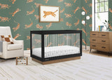 Delta Children James Acrylic 4-in-1 Convertible Crib - Greenguard Gold Certified, Midnight Grey/Acorn Delta Children