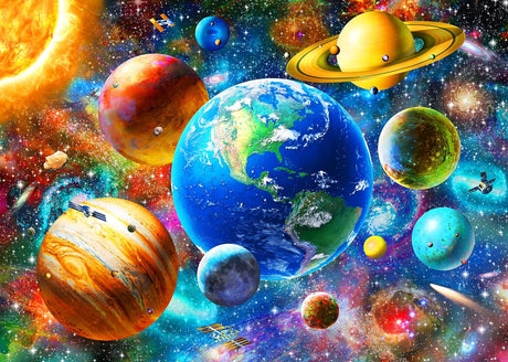 Puzzles for Kids Ages 8-10 6-8 - Solar System Planets Floor Puzzle- 200 Piece Jigsaw Puzzles for Kids Ages 10-12 Year Old and Adults.Colorful Children Puzzles for Girls and Boys Educational Toys DQRRZ