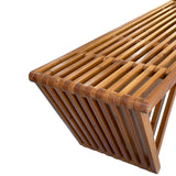 Mega Casa Outdoor Wooden Bench with Weatherproof Cushion, Solid Fir Wood, Coating with Wood Varnish, 3-Seater, for Patio, Porch, Yard, Garden, 62.8 inches (Teak Tone) Mega Casa