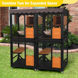 Aivituvin Catio Outdoor Cat Enclosure on Wheels Indoor Kitty House with Cat Bed, Scratching Post, Jumping Platforms, Waterproof Roof Aivituvin