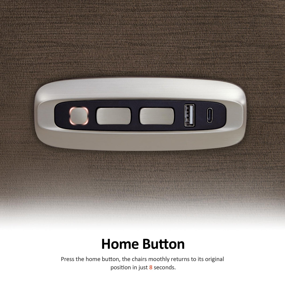 MCombo Power Zero Wall Hugger Recliner Chair for Small Space RV Living Room, Power Recliner with Adjustable Headrest, USB & USB-C Charging Ports, Fabric ST257 (Coffee) MCombo