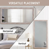 Naomi Home Farmhouse Full-Length Mirror with Wood Frame – Rustic 66"x32" Large Floor Mirror, Elegant Full Body Standing or Wall Mirror, Rustic Wood Mirror Full Length for Bedroom, Warm Grey Finish Naomi Home