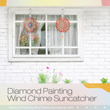 Queekay 2 Pieces 3D Diamond Painting Wind Chime Diamond Art Suncatcher Kits Three Dimensional by Number Hanging Ornament Double Sided Crystal Suncatcher Window Decor for Home Wall Garden(Flower) Queekay
