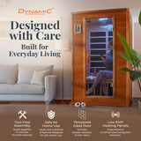 Dynamic Saunas Elite 1 Person Compact Ultra Low EMF FAR Infrared Sauna with Red Light Therapy & Bluetooth Speakers - Personal Indoor for Home & Gym DYNAMIC SAUNAS