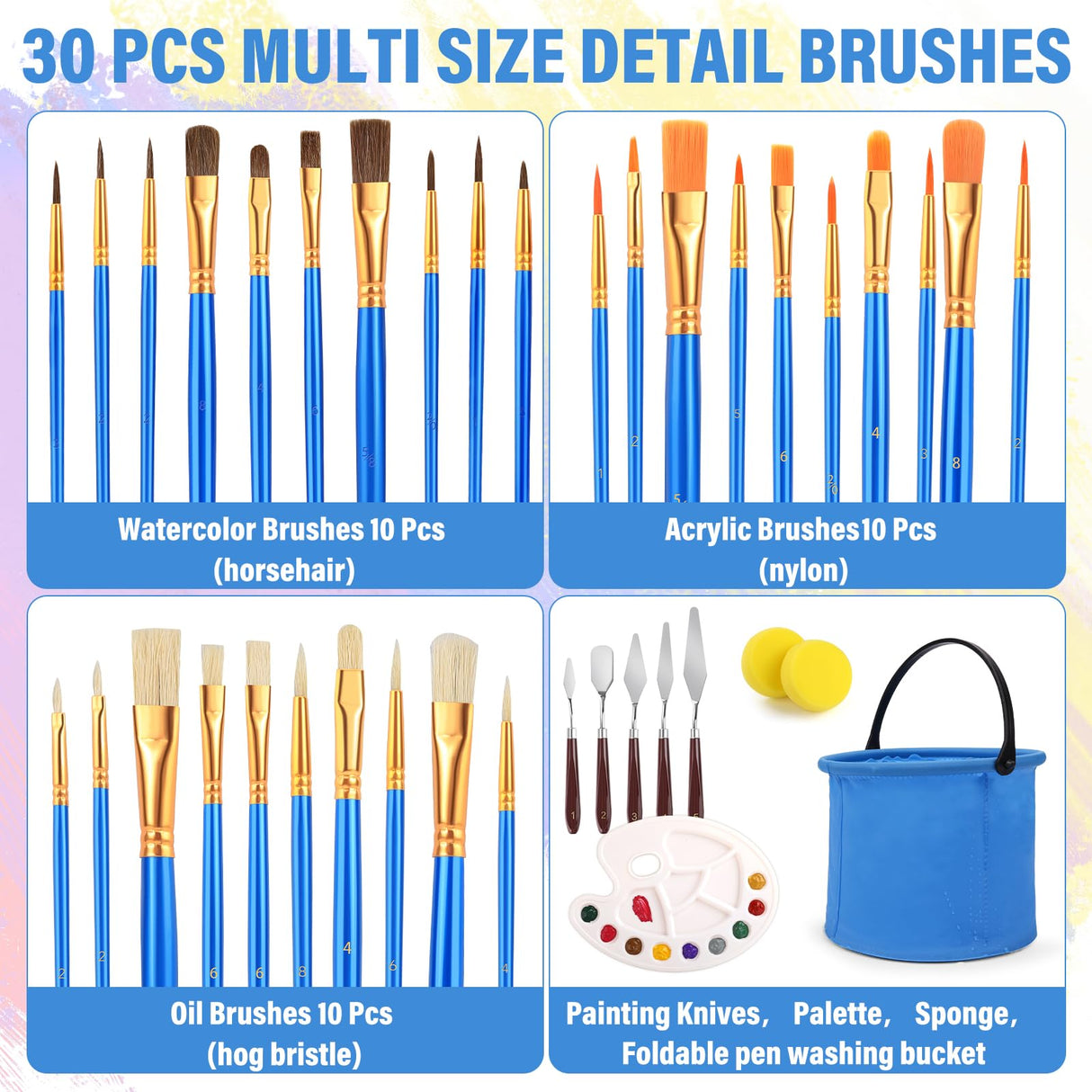 ESRICH 122PCS Professional Painting Set with 1 Wood Easel,72Colors (24 Acrylic Paint, 24 Watercolor,24 Oil) Paint Set, Brushes, Canvases, Painting Supplies Kit for Kids,Students, Artists and Beginner ESRICH