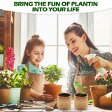 Bonsai Tree Kit, Wooden Bonsai Starter Kit, Coolrunner Bonsai Tree Starter Kit, Mini Bonsai Plant Growing Kit with Seeds Packets, Soil Discs, Jute Bags, Plant Markers, Gardening Tools etc (No Seeds) Coolrunner