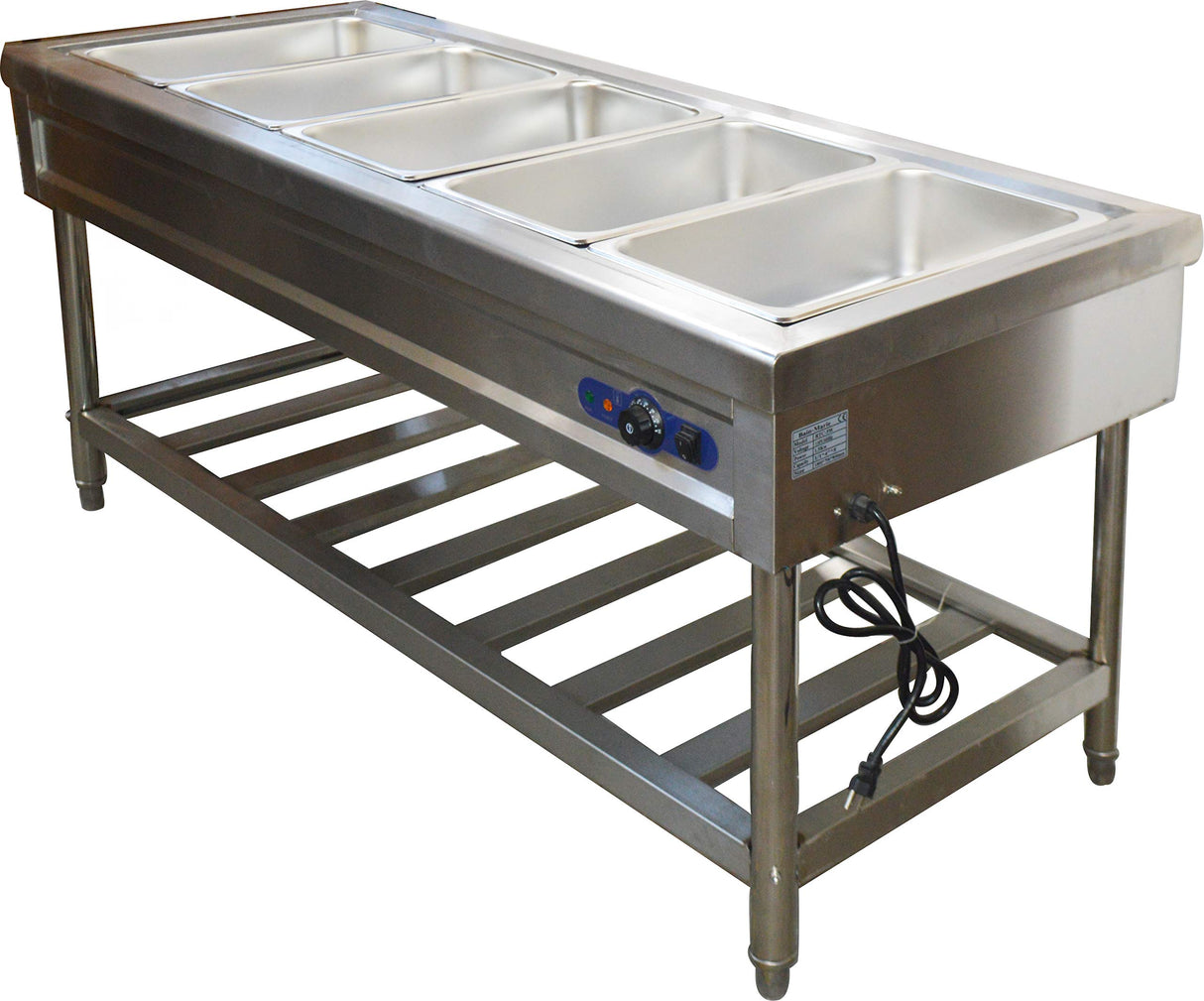 INTBUYING 72 inch 5 Pan Restaurant Electric Steam Table Buffet Food Warmer 110V with Pans INTBUYING