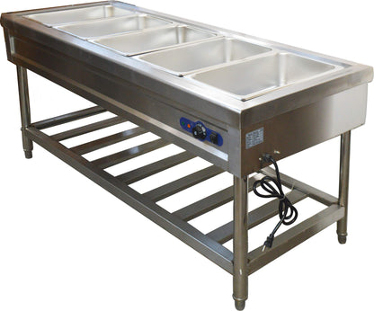 INTBUYING 72 inch 5 Pan Restaurant Electric Steam Table Buffet Food Warmer 110V with Pans - WoodArtSupply