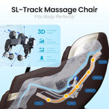 Osaki Titan Quantum Black Massage Chair with 3D SL-Track Rollers, 3 Step Zero Gravity, Full Body Airbag Massage, Intelligent Voice Control, Back & Calf Heat and Foot Roller Massage Osaki