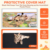 Gamenote 1500 Pieces Rotating Jigsaw Puzzle Table with Cover, Portable Large Puzzle Board with Drawer, Wooden Smooth Plateau Work Surface for Kids Family Game GAMENOTE