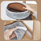 Mondeer Wood Cat Tree for Indoor Cats, 72" Tall Cat Tower for Large Cat with Scratching Post Condos Perches and Capsule Nest Modern (Beige) Mondeer